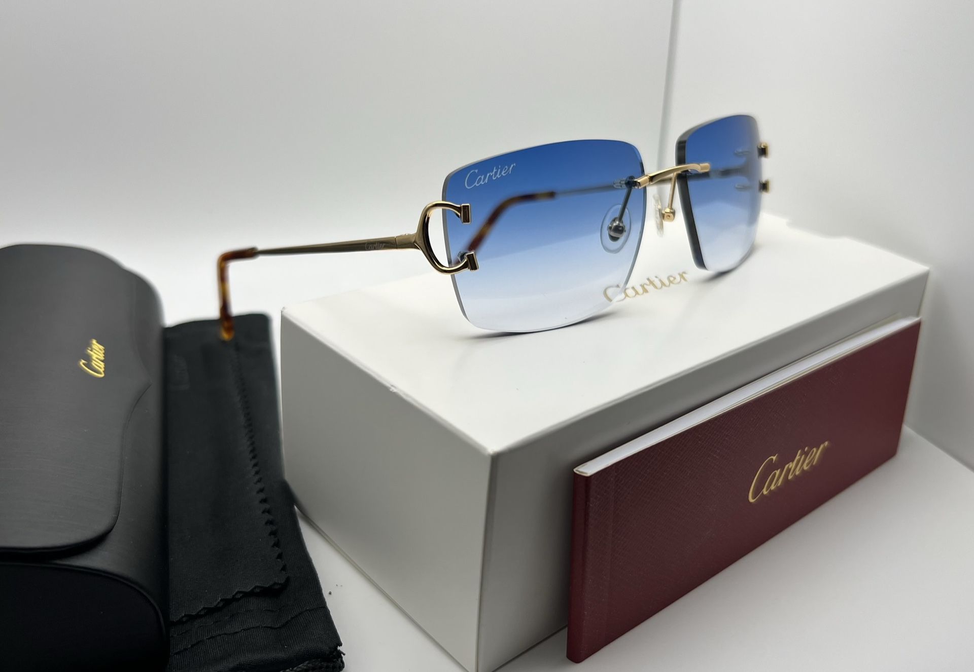 Cartier Big C 24K Gold/Blue Buffs Buffalo Horn Glasses PRICE FIRM MESSAGE WHEN READY TO BUY