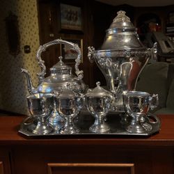 7 Piece Antique Electric Coffee  Maker Serving Set  