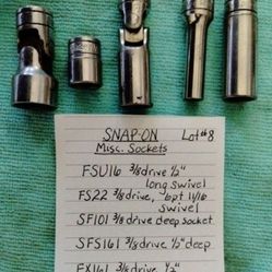 Vintage Snap-on Sockets (Lot 8)