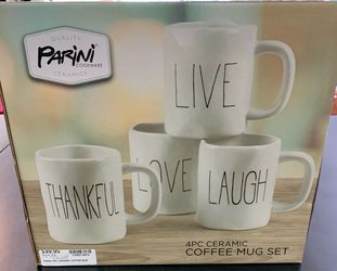 4-pc Matching Coffee Mug Set by Parini, New in Box!