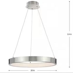 Progress Lighting Inverse Collection 27-Watt Integrated LED Brushed Nickel Modern Integrated LED Pendant with Shade.
