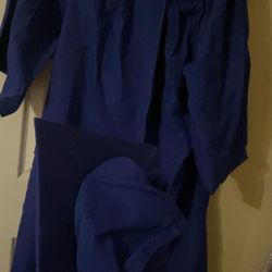 Graduation blue gown w/cap