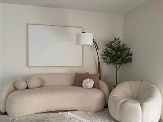 3 seater curved stone fabric woven Sofa for sale