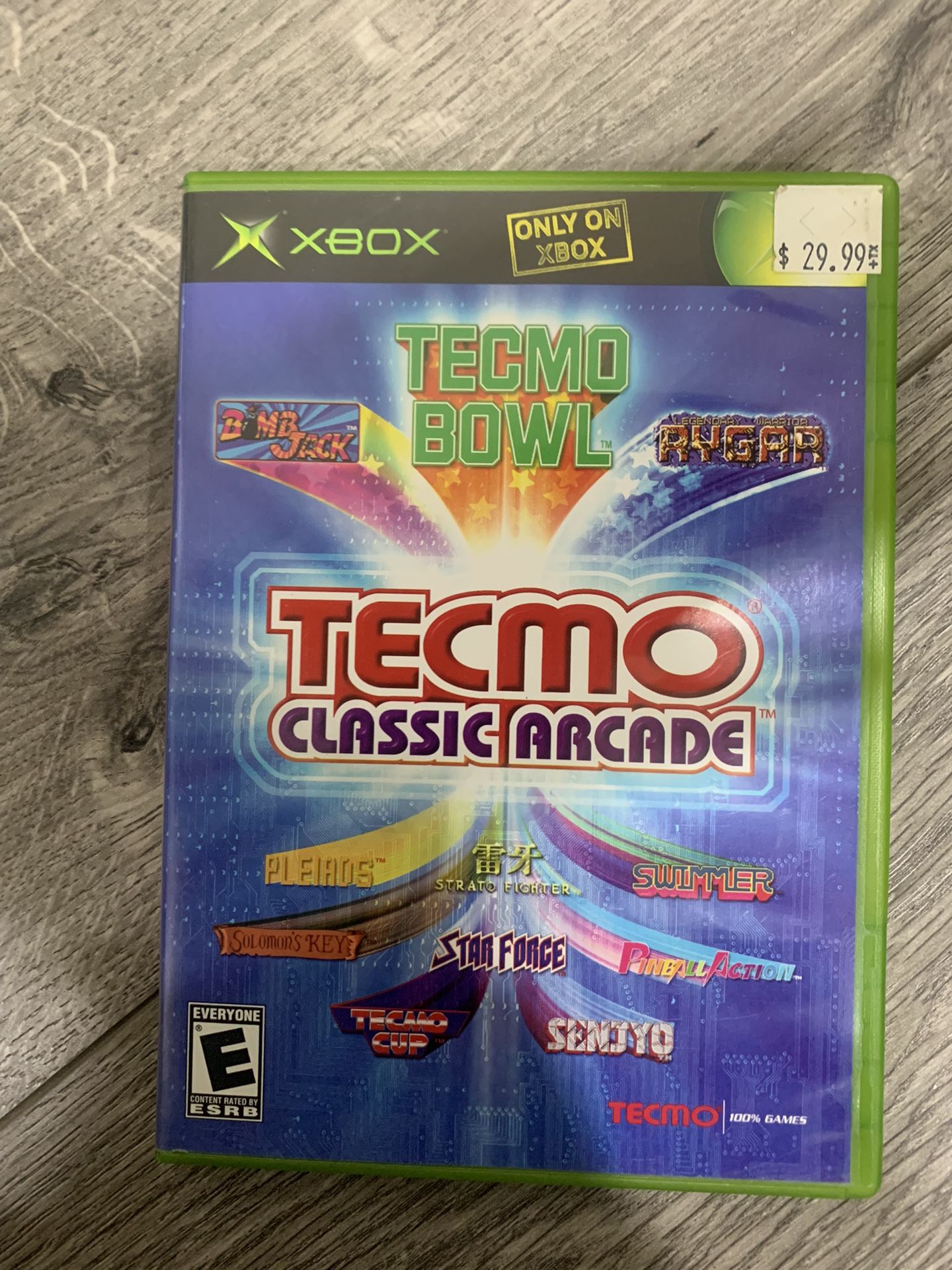 Tecmo Classic Arcade For Xbox (complete With Registration Card)