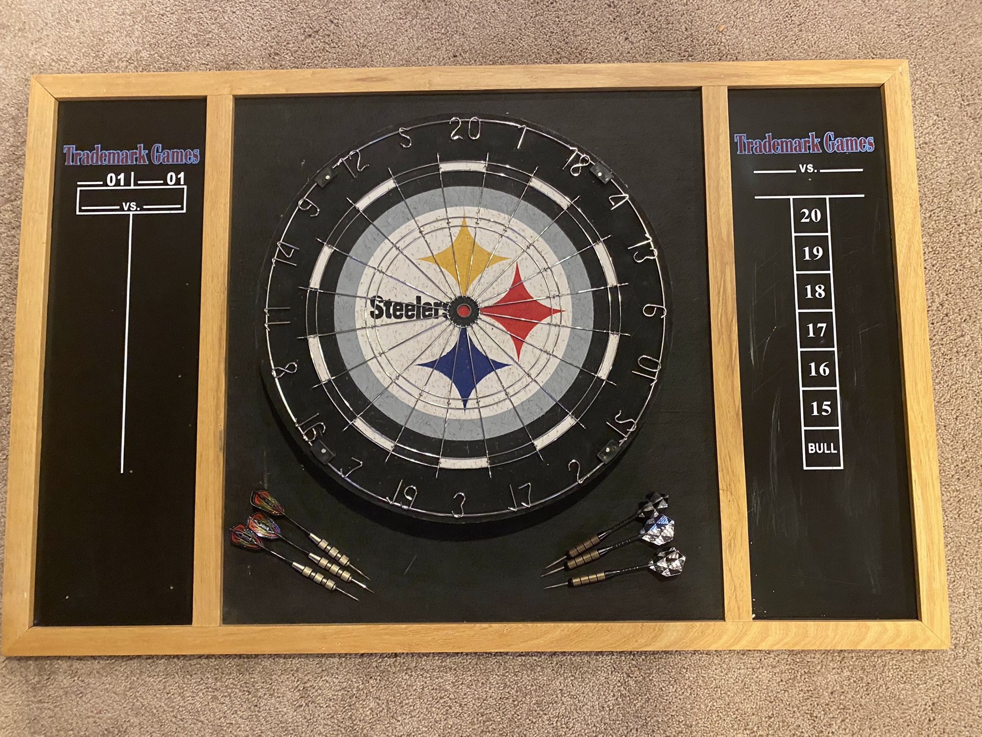 Steelers Dartboard With Chalk Board Scoring