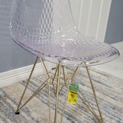 Clear & Gold Chair/ Seat New