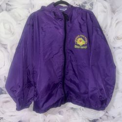 Vintage 80s 90 Winnie The Pooh Disney Windbreaker Jacket Purple Women 2X