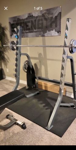 squat rack and adjustable weight bench
