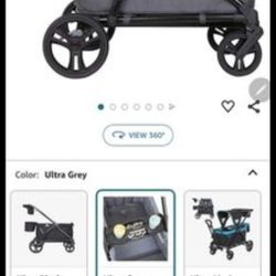Foldable Wagon Stroller With Rain Cover Like New 