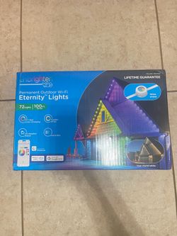 Enbrighten Vibe Eternity Permanent Outdoor Lights for House, 100 Feet, 72 RGBWIC LEDs