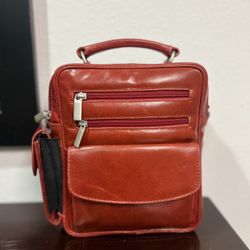 Wilsons Leather Red Leather Organizer Crossbody Bag (No Strap)