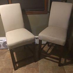 Set Of Chairs. Beige, Fabric, Cushioned