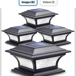 SIEDiNLAR Solar Post Lights Outdoor Glass LED Fence Cap Light 2 Modes