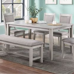 Dining Table Set With Chairs And Bench 