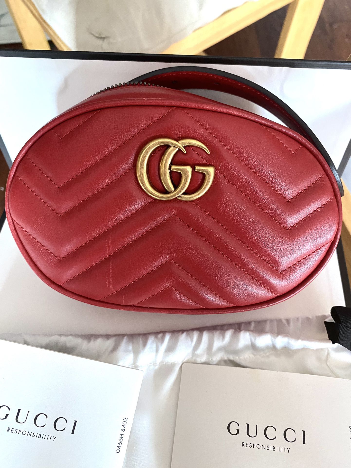 Red Gucci Belted Waist Bag