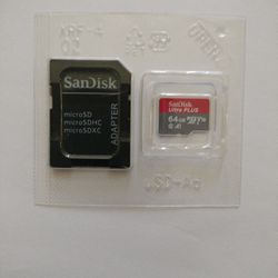 64 GB SanDisk Micro SD Card With Adapter 