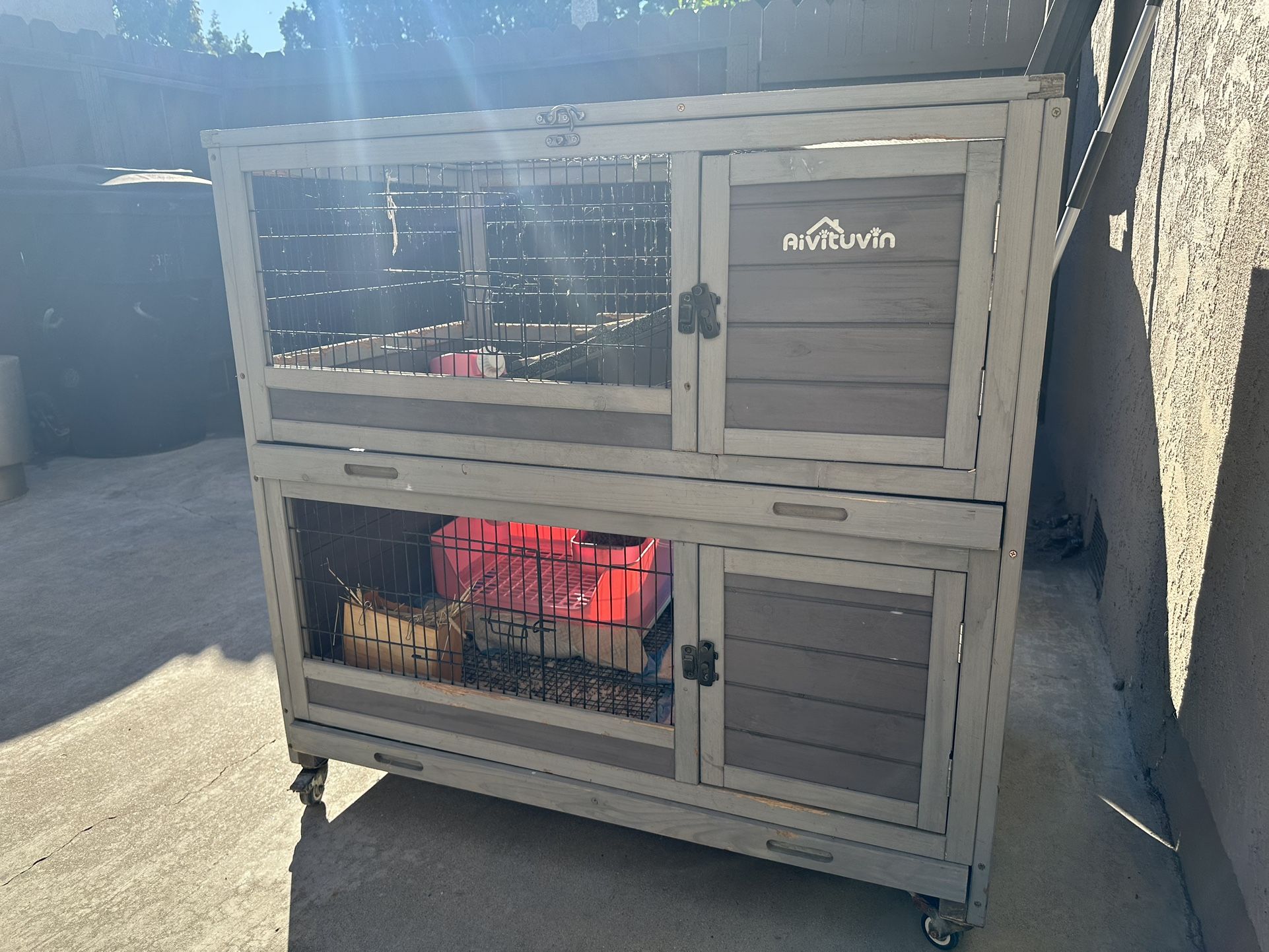 Aivituvin-AIR18 Rabbit Hutch | Outdoor Bunny Cage (Inner Space 14.1 ft²)