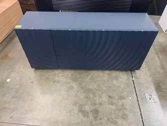 Aukfa Accent Sideboard Buffet Cabinet,Accent Storage Credenza with Ripple Door for Dining & Living Space,Navy Blue