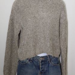 B.MOSS Long Sleeve Crop Top Sweater