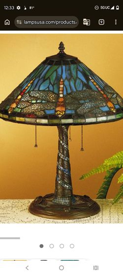 Tiffany-Style Dragonfly Stained Glass Table Lamp