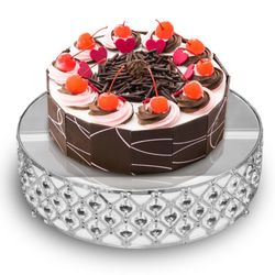 Crystal Cake Stand – Mirrored Beaded Crystal Cake Pedestal Stand – Dessert Stand For Cupcakes, Muffins, Cake, Cheese – Elegant Dessert Table Display S