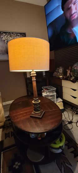 Tall Table Lamp with Drum Shade