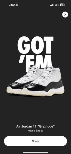 Jordan 11 Gratitude 2023 Size 12.5 Men’s