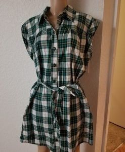 Green Plaid Dress Babyphat