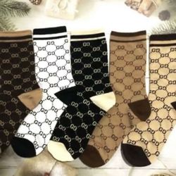 New Gucci 5 Pair Socks/with Box 