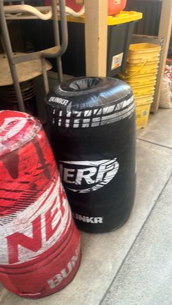 Two nerf blow up barriers