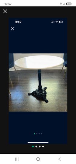 32 inch Marble and Cast iron table