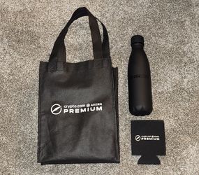 CRYPTO. COM ARENA (FORMERLY STAPLES CENTER) LAKERS - PREMIUM TOTE BAG/DRINK CAN CUZZIE/WATER BOTTLE 