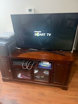 TV stand and Samsung Smart TV
