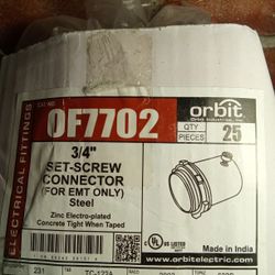 New 3/4" Set-Screw Connectors  Electrical Fittings  Steel Orbit OF7702 -19pcs