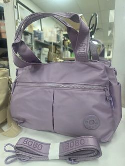 BOBO Purple Nylon Shoulder Bag with Crossbody Strap