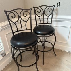 Pair Of Swivel Bar Stools 
