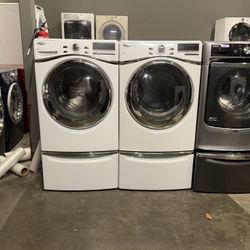 WHIRLPOOL XL CAPACITY WASHER DRYER ELECTRIC SET 
