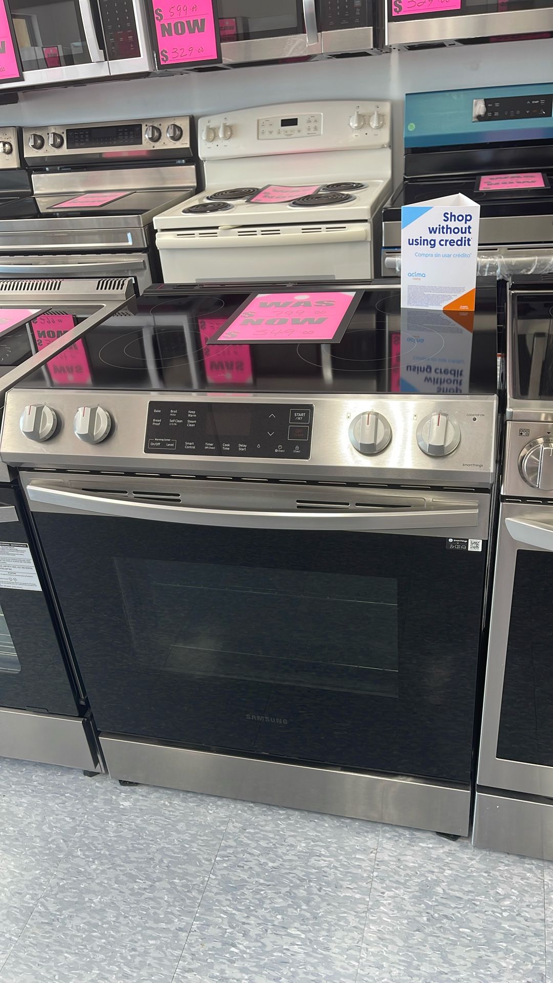 Used Samsung Stainless Steel Slide In Range. 1 Year Limited Warranty