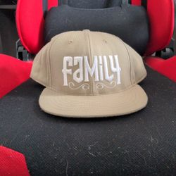 Foreign FAMILY Adjustable Trucker Hat, Beige And Turquoise