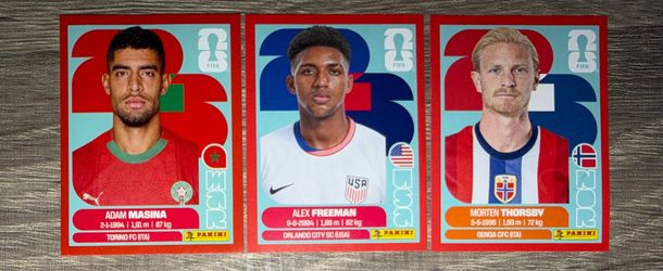 World Cup panini red stickers