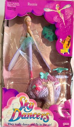 Vintage 1995 Galoob Sky Dancers "Reenie" Flying Doll - New In Box-Read Description Packaging.