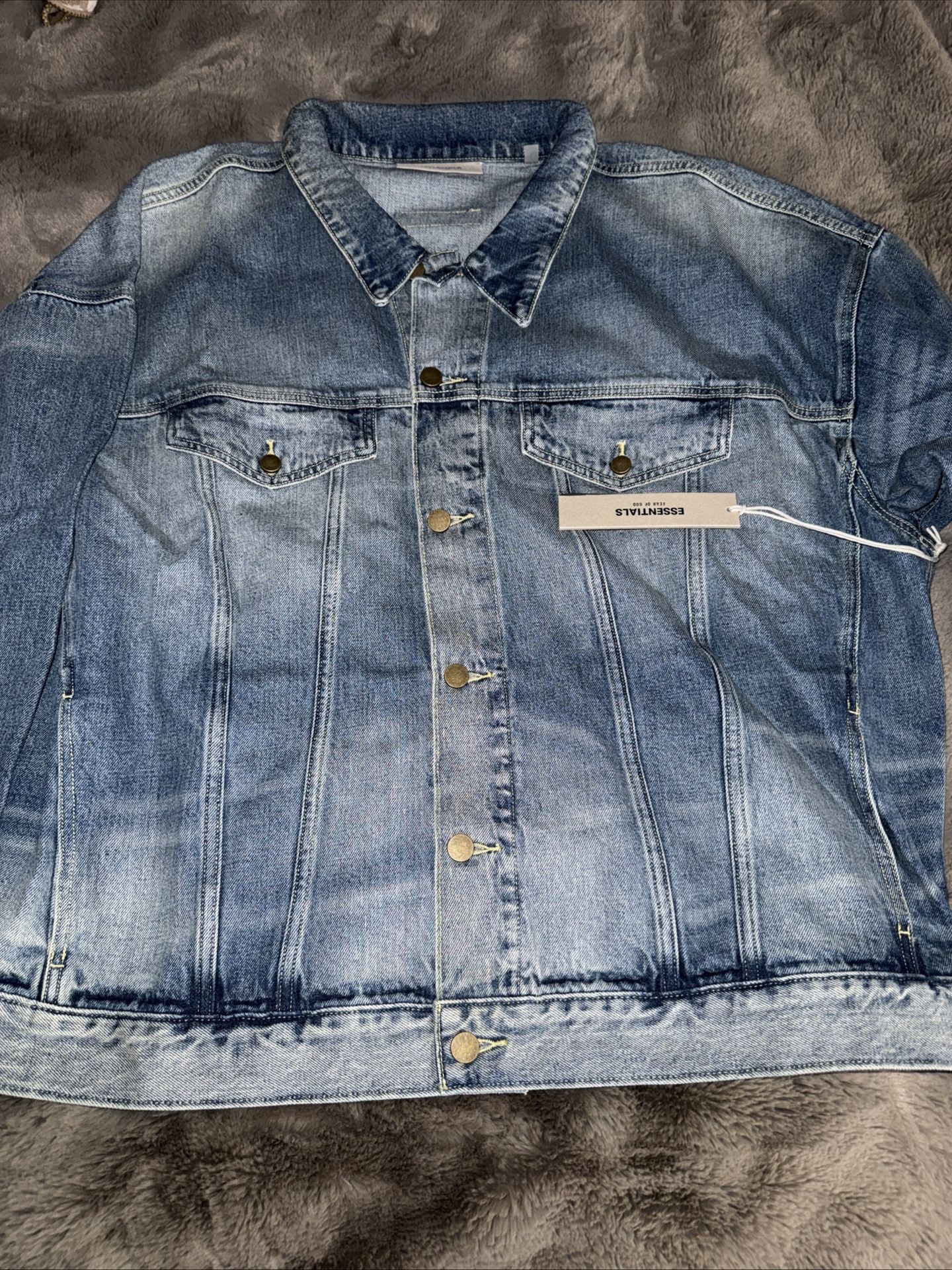 Essentials Fear Of God Denim Jacket Oversized