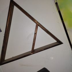 Wooden Triangle Wall Shelf 