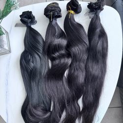 hair extensions and buns