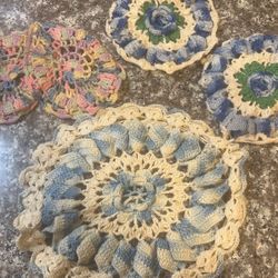 Vintage crochet doilies