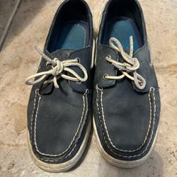 Sperry Top Sider Men’s 9.5 Navy Leather Two Eye Boat Shoe 🔥
