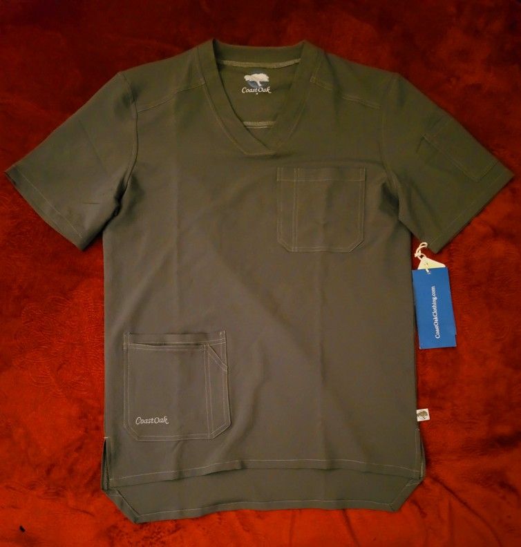 NWT WOMENS COAT OAK SCRUB TOP BLUE SIZE S