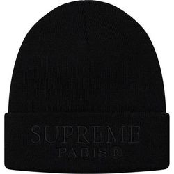 Supreme Tonal Logo Black Beanie