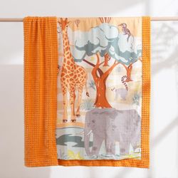 Baby Blanket, Fluffy Warm Plush Backing with Soft Muslin Cotton Front, Cozy Toddler Newborn Infant Blankets for Crib Stroller Bed 50” 50”