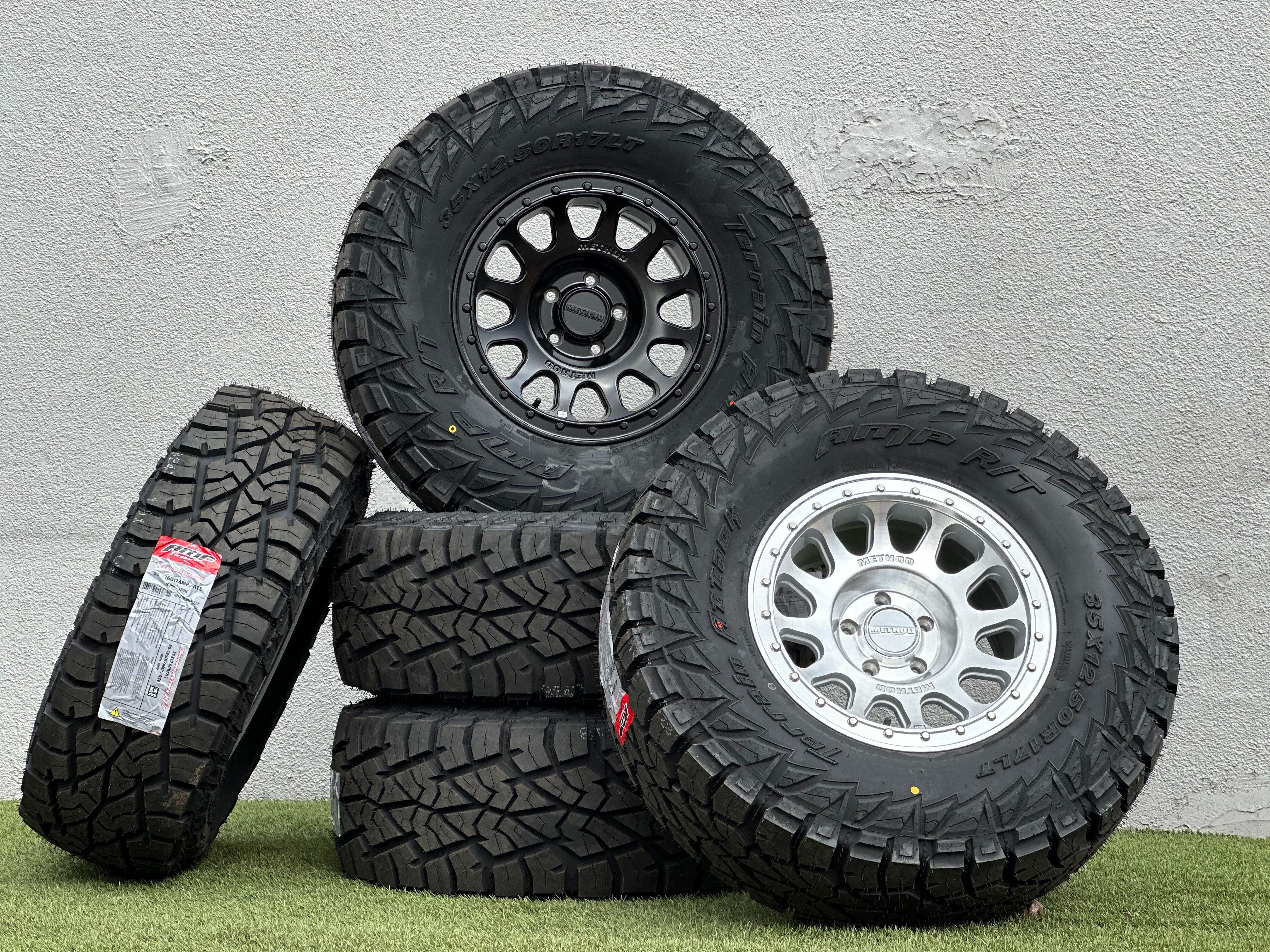 New 17” Method 709 Bead Grip Rims 5x127 Jeep Wrangler Wheels 35x12.50R17 R/T Tires Gladiator Rubicon